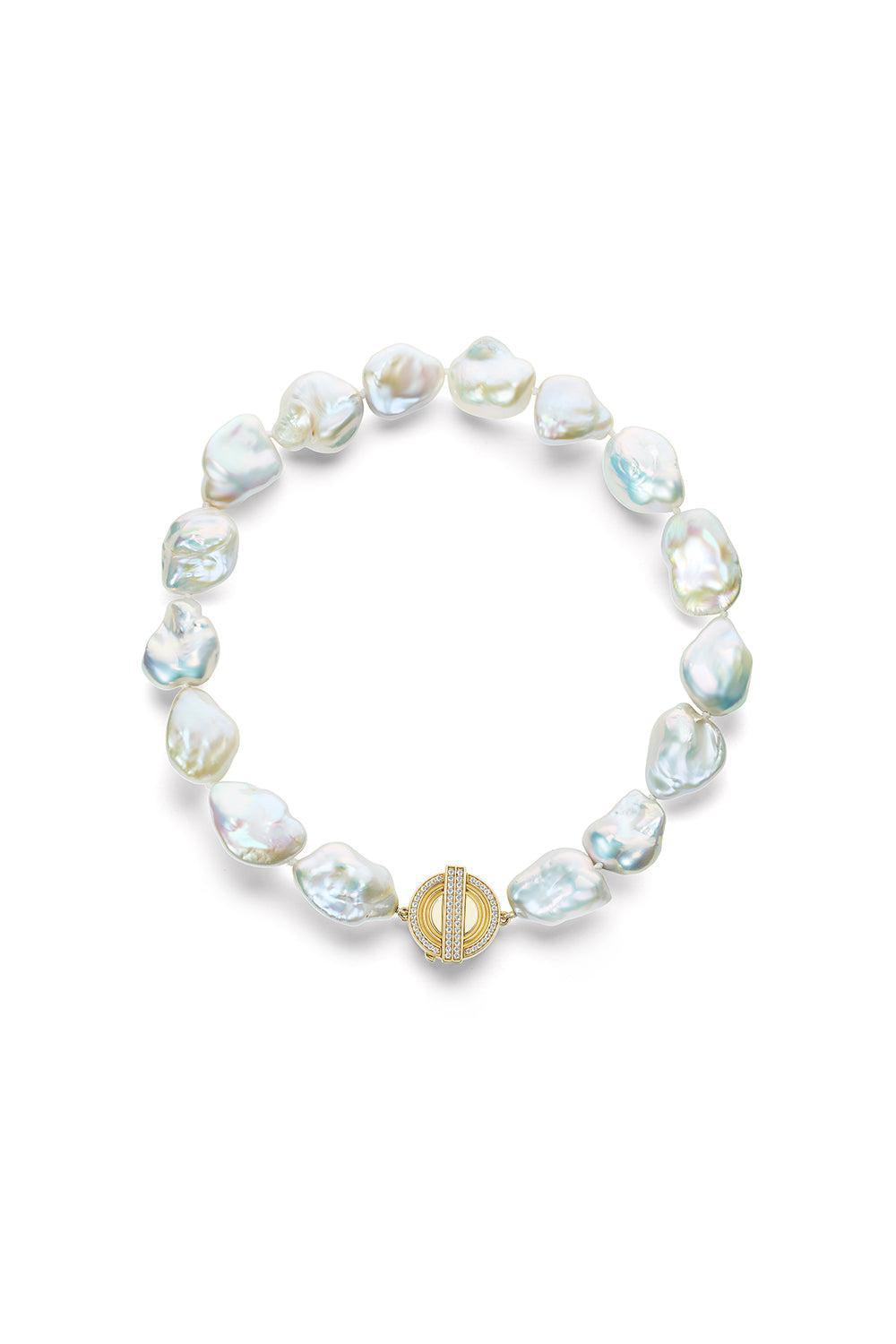 Capri Freshwater Pearl Choker-YELLOW GOLD-15.5-JEWELRYFINE JEWELNECKLACE O-SORELLINA