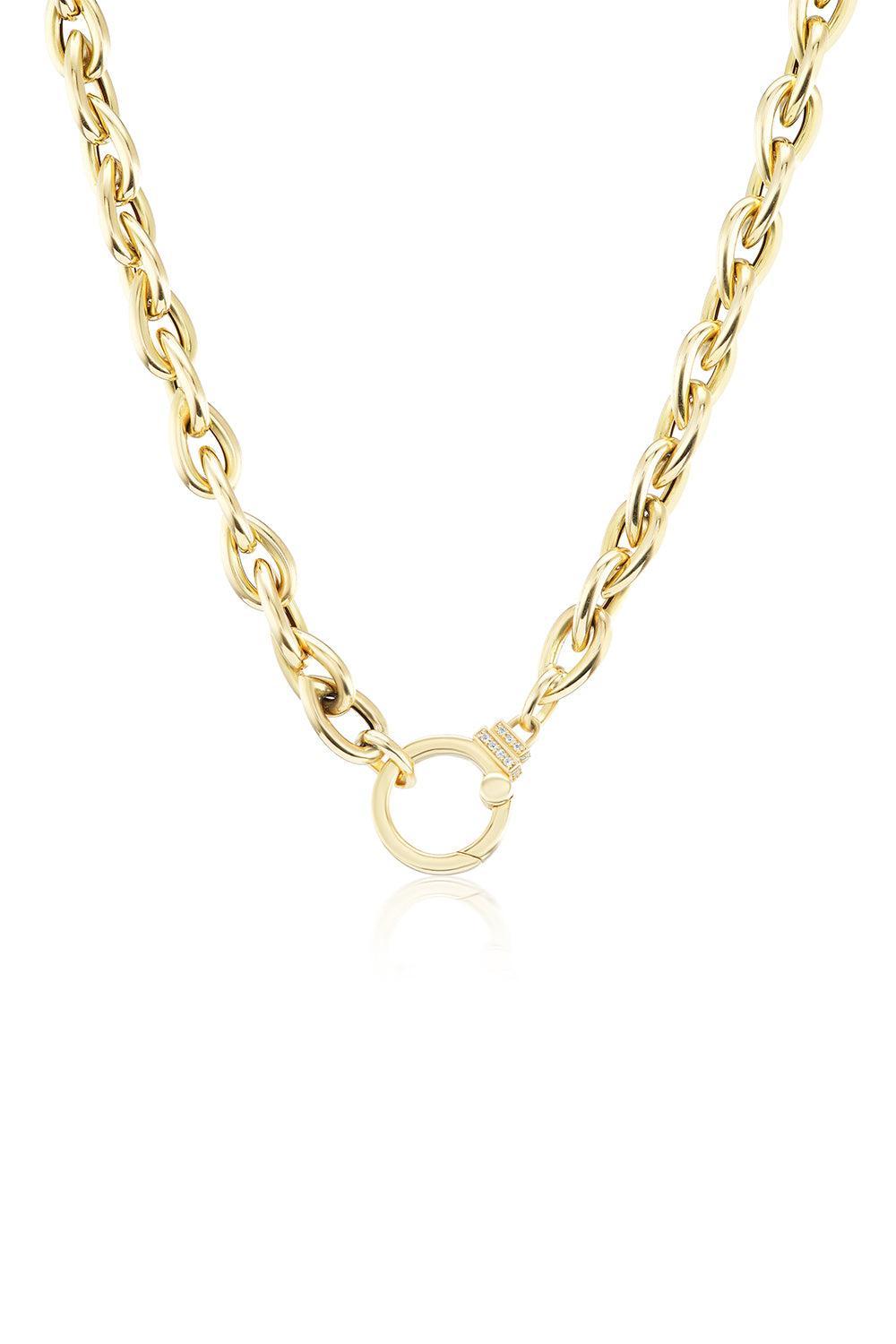 Teardrop Chain Necklace-YELLOW GOLD-17-JEWELRYFINE JEWELNECKLACE O-SORELLINA
