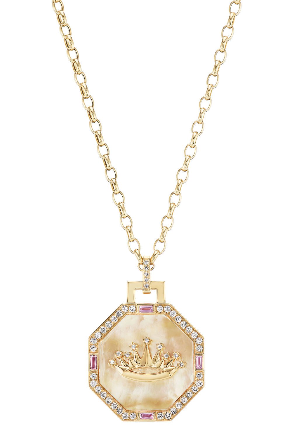 SORELLINA-Empress Octogonal Pendant Necklace-YELLOW GOLD