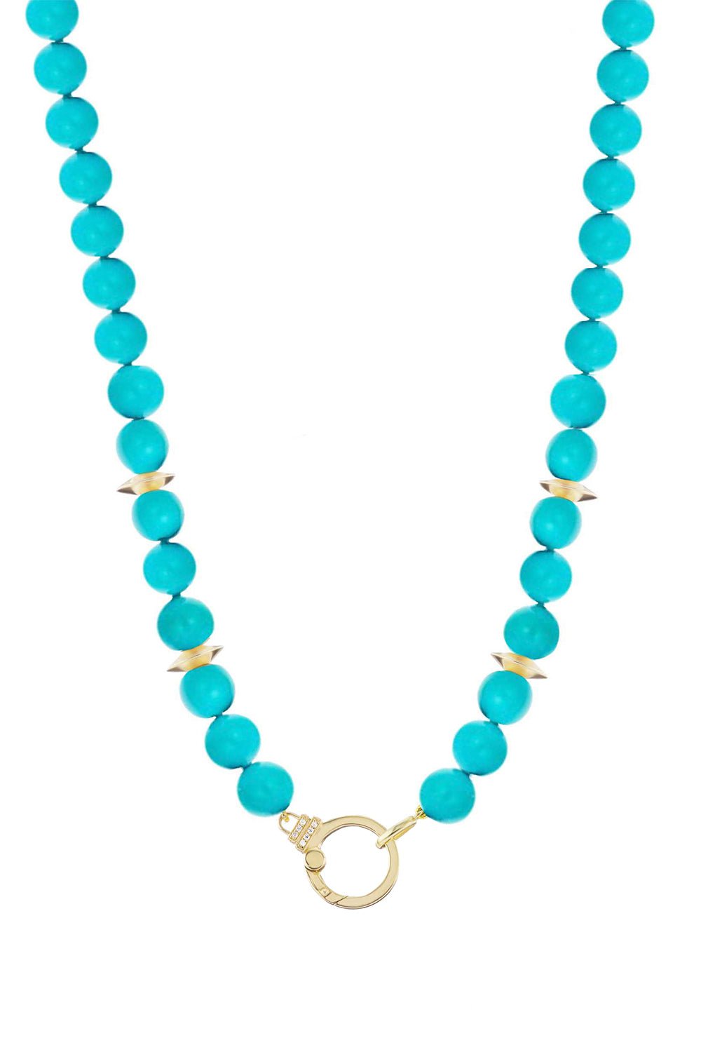 SORELLINA-Turquoise Beaded Necklace-YELLOW GOLD