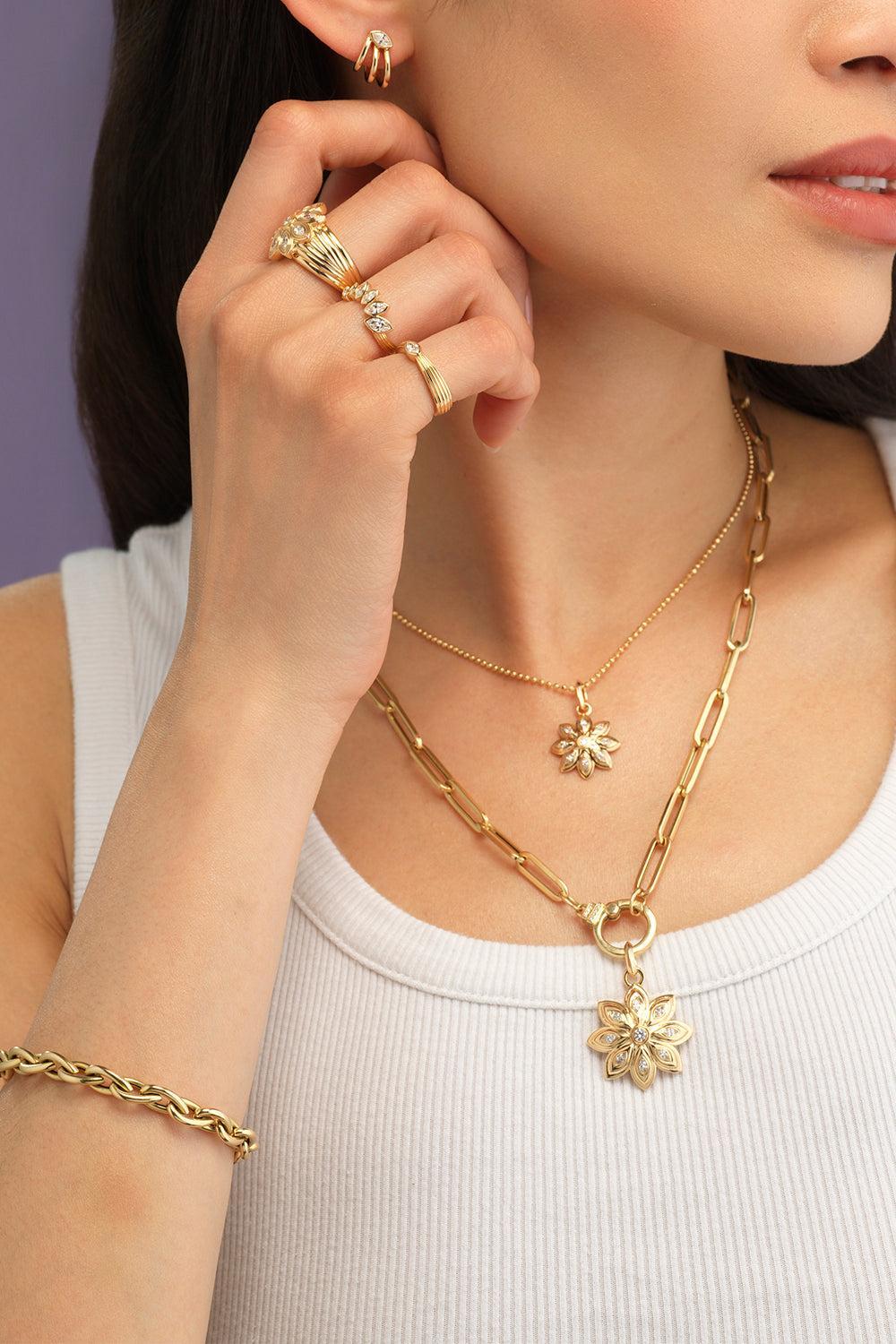 Diamond Paperclip Chain Necklace-YELLOW GOLD-20-JEWELRYFINE JEWELNECKLACE O-SORELLINA