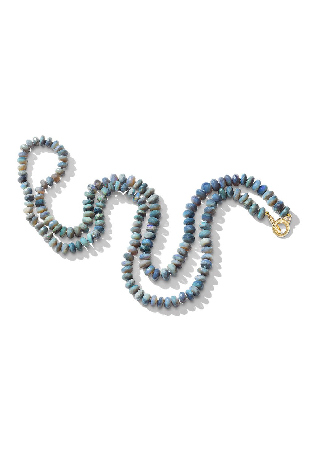 SORELLINA-Opal Beaded Diamond Necklace-YELLOW GOLD