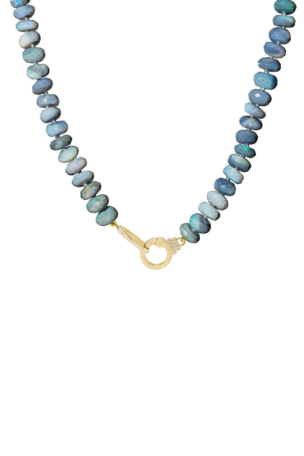 SORELLINA-Opal Beaded Diamond Necklace-YELLOW GOLD