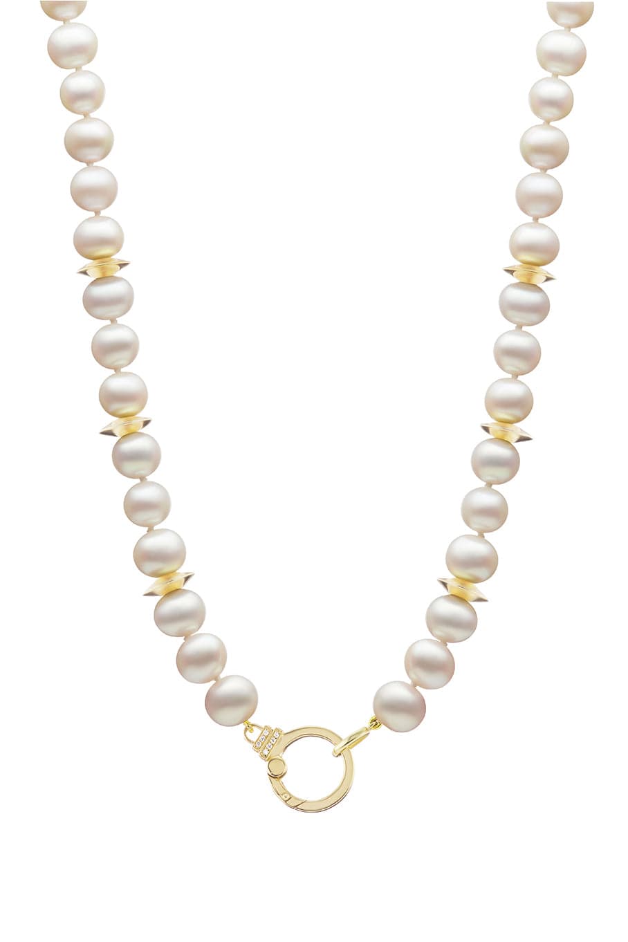 SORELLINA-Beaded Pearl Necklace-YELLOW GOLD