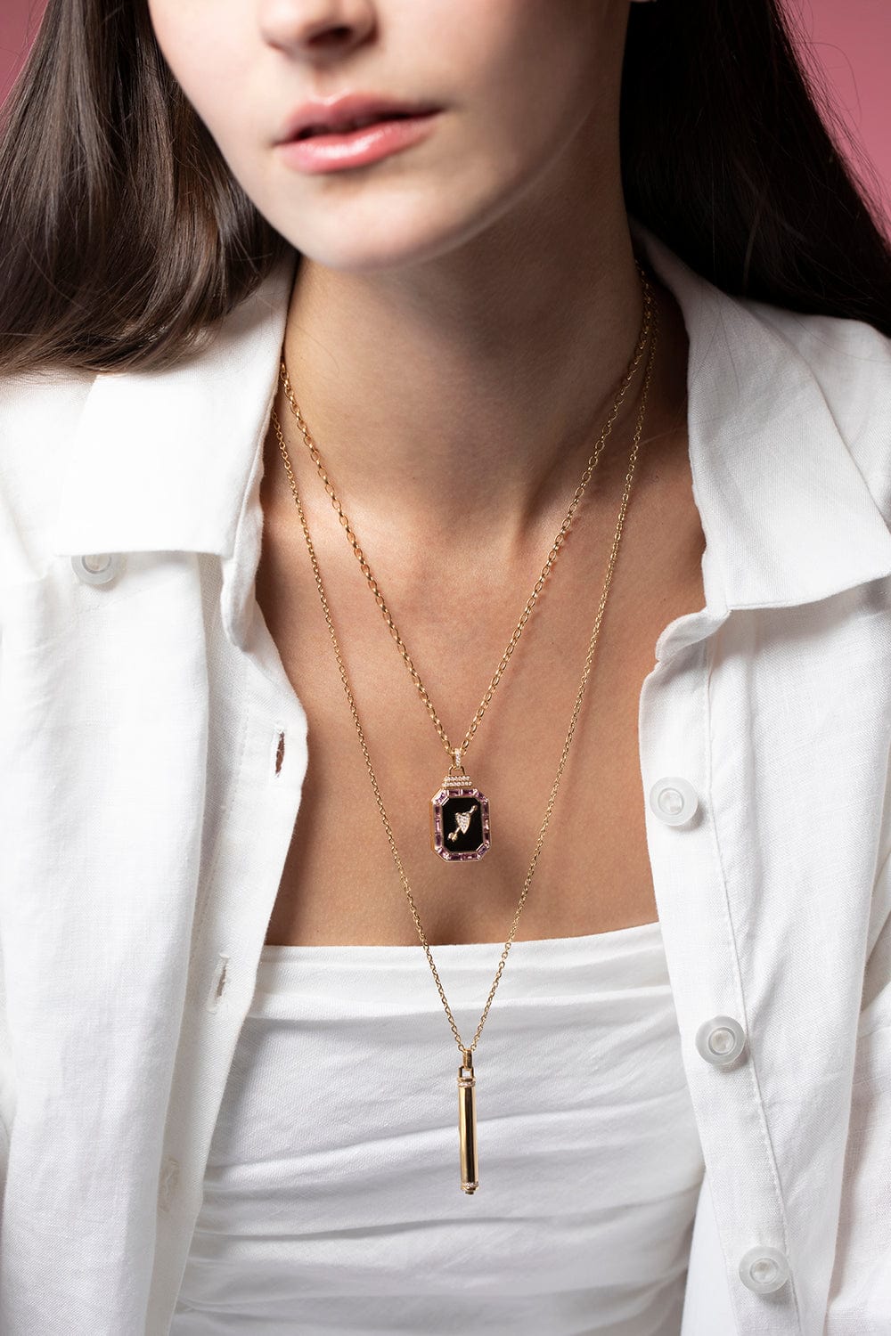 SORELLINA-Heart Treasure Locket Necklace-YELLOW GOLD