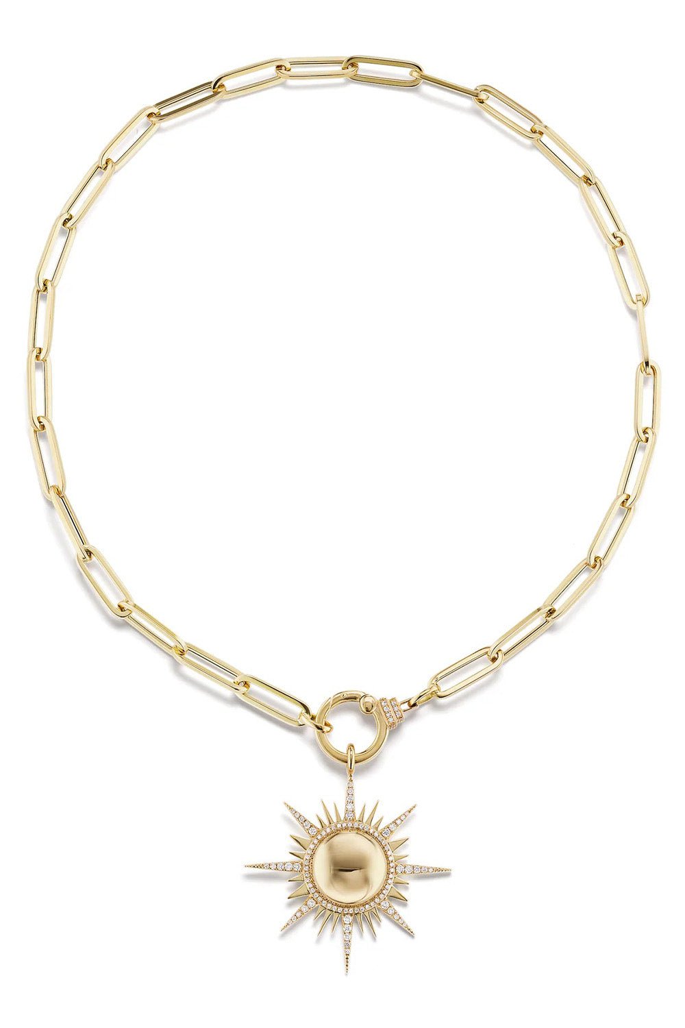 SORELLINA-II Sole Pendant Necklace-YELLOW GOLD
