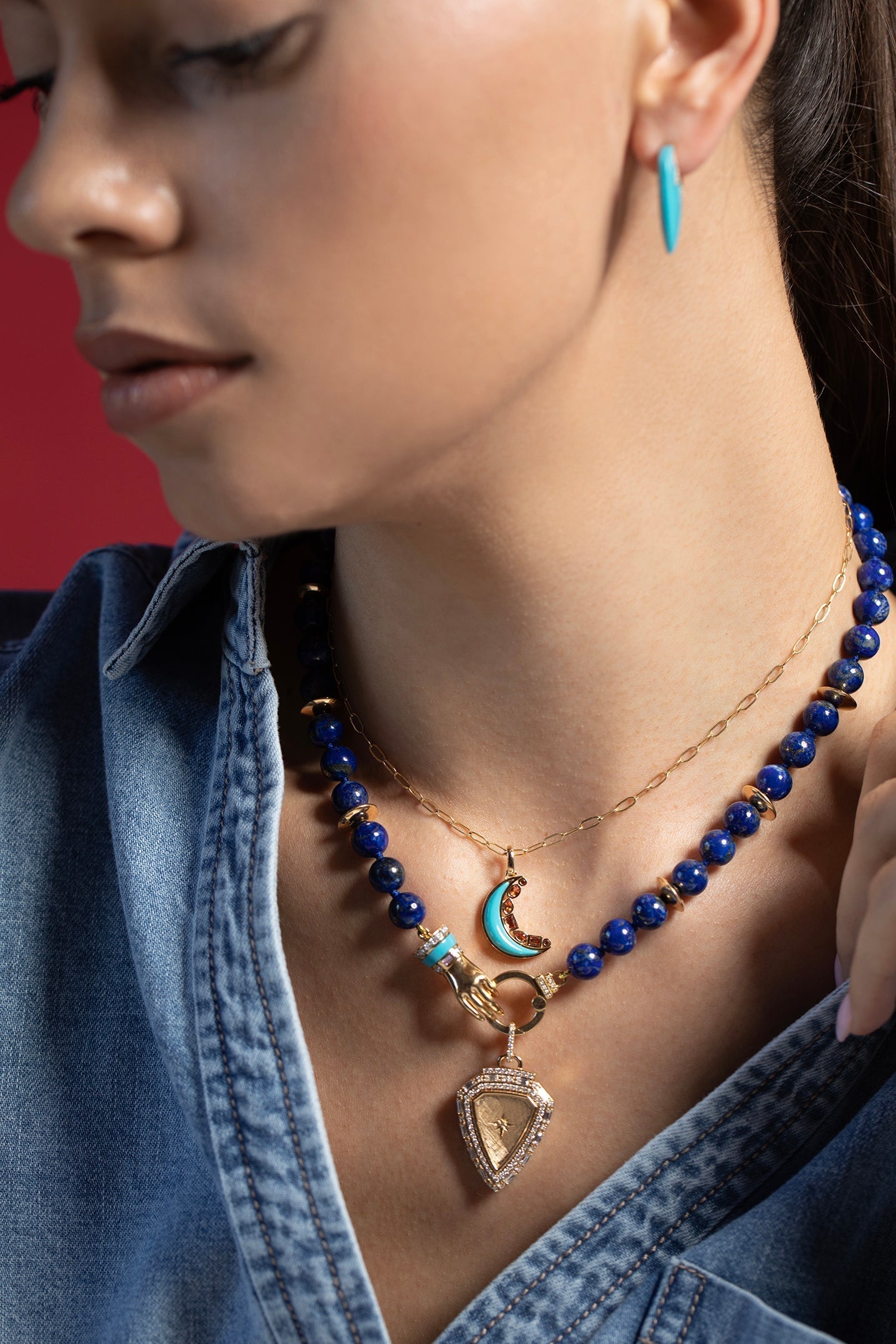 SORELLINA-La Mano Hand Chain On Beads-YELLOW GOLD