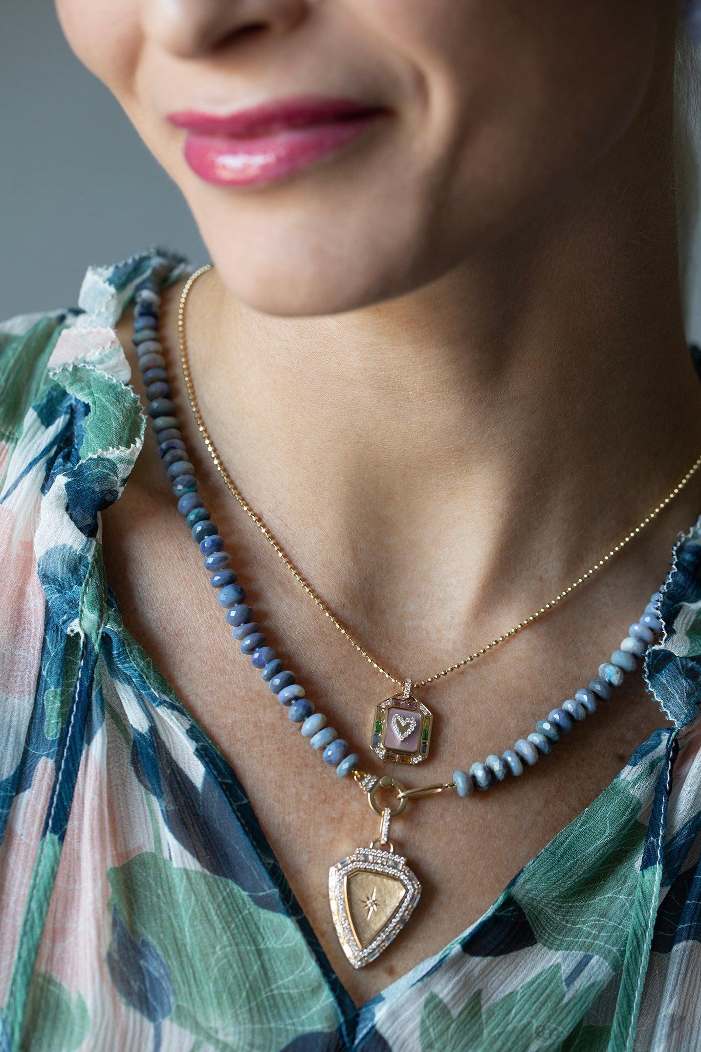 SORELLINA-Mini Heart Tarot Necklace-YELLOW GOLD