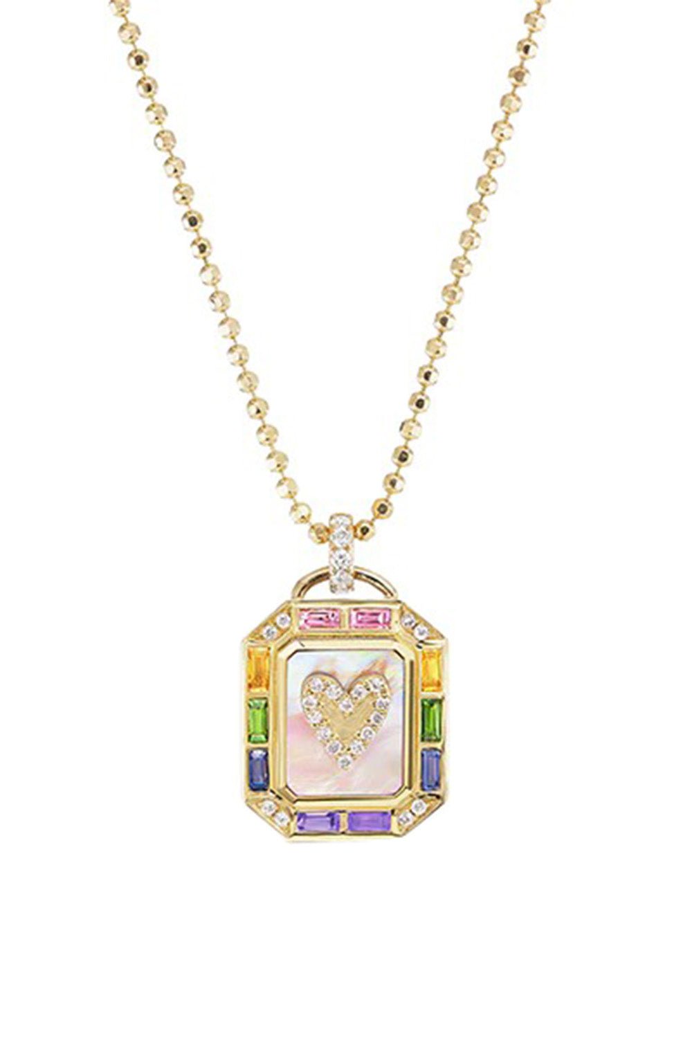 SORELLINA-Mini Heart Tarot Necklace-YELLOW GOLD