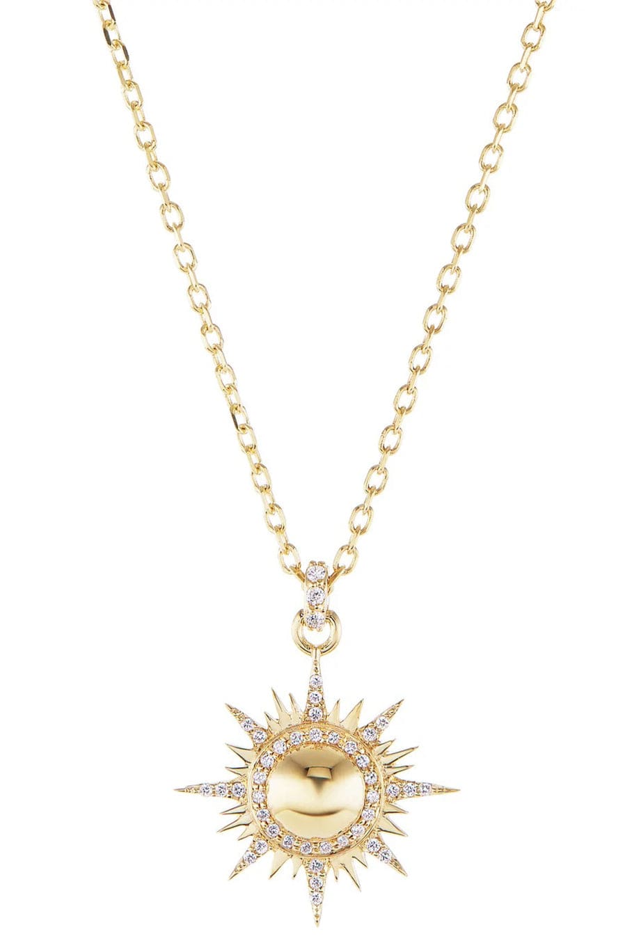 SORELLINA-Mini Sun Pendant Necklace-YELLOW GOLD