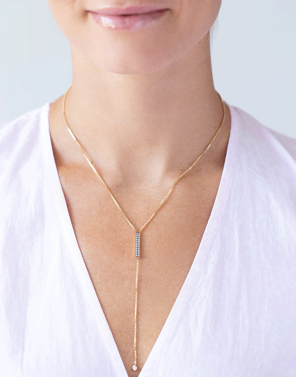 SORELLINA-Otto Diamond Lariat Necklace-YELLOW GOLD