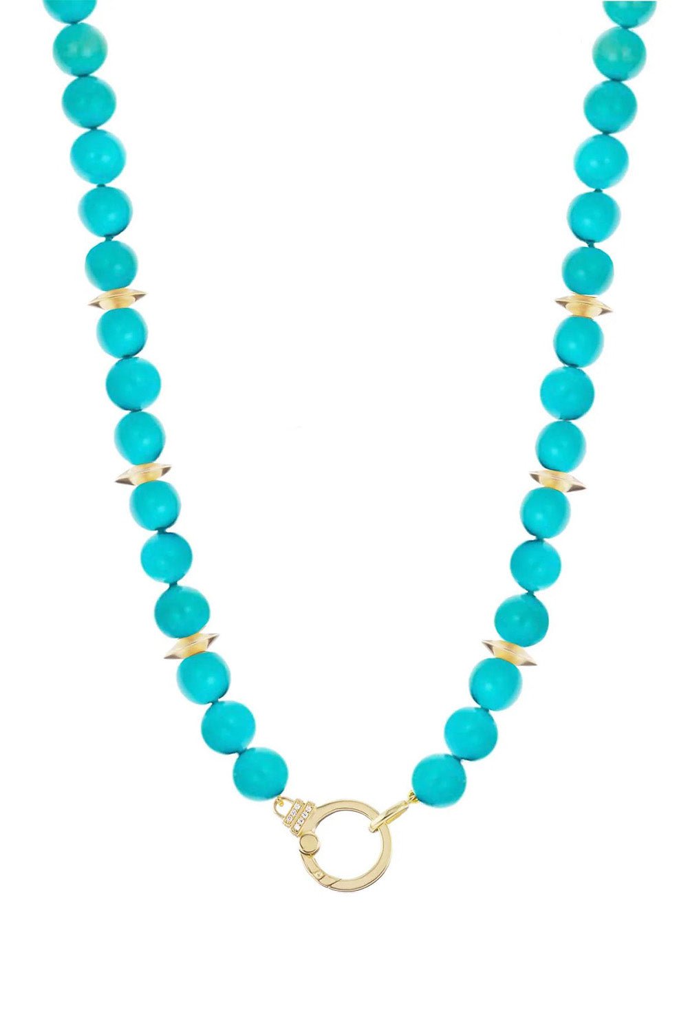 SORELLINA-Turquoise Beaded Necklace-YELLOW GOLD