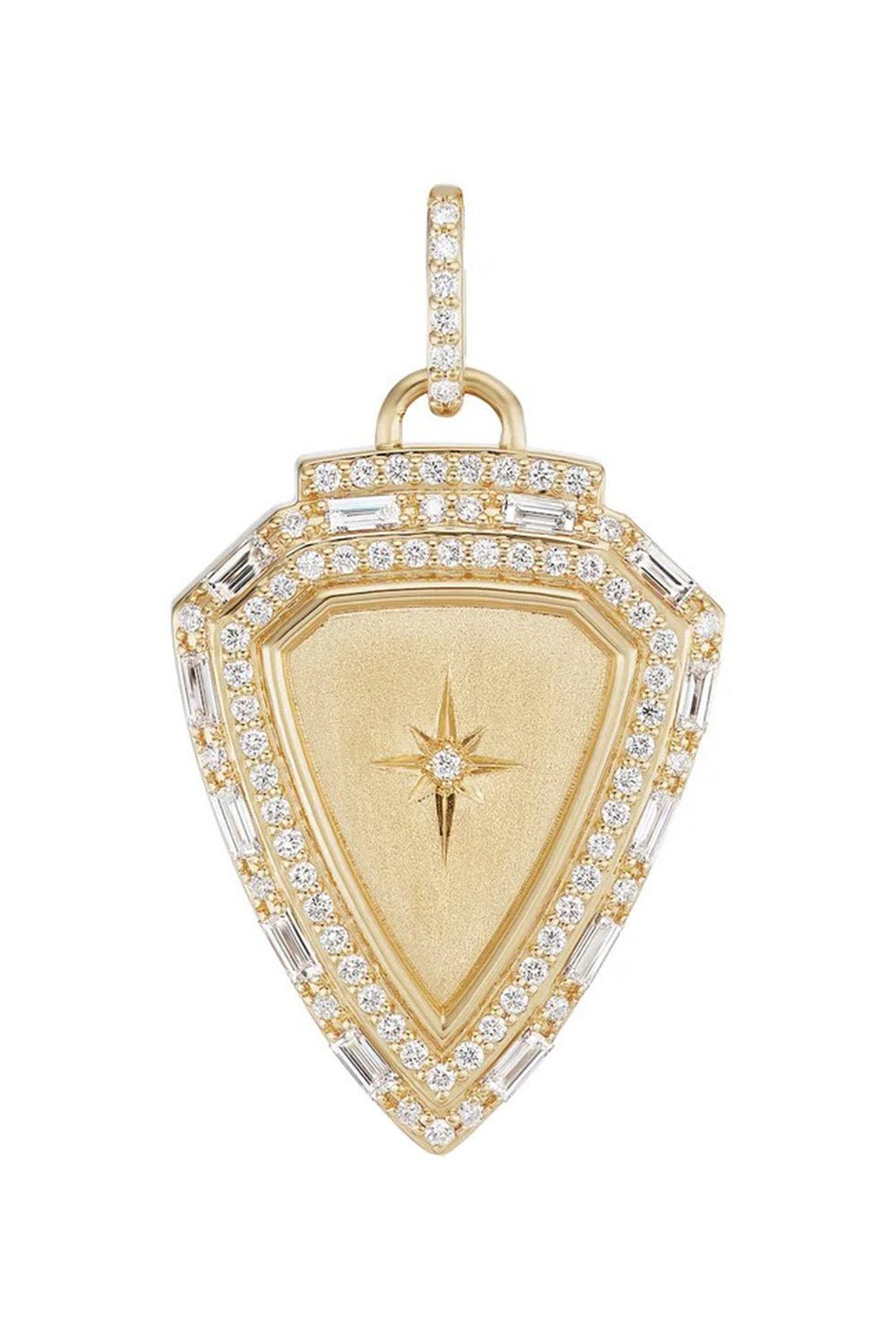 SORELLINA-XL Empress Shield Diamond Pendant-YELLOW GOLD