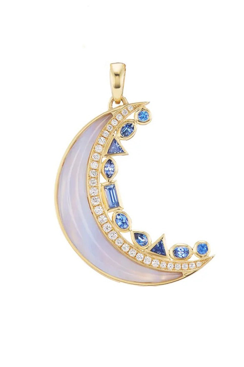 SORELLINA-Crescent Pendant-YELLOW GOLD