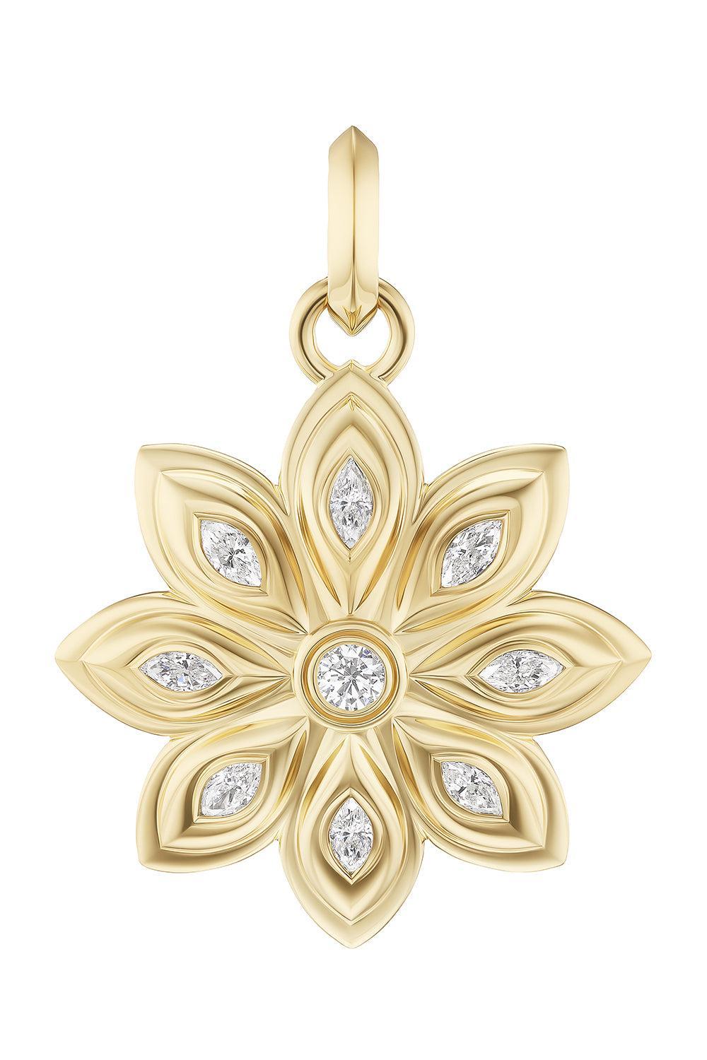  Diamond Flower Bloom Pendant-YELLOW GOLD-JEWELRYFINE JEWELPENDANT-SORELLINA 