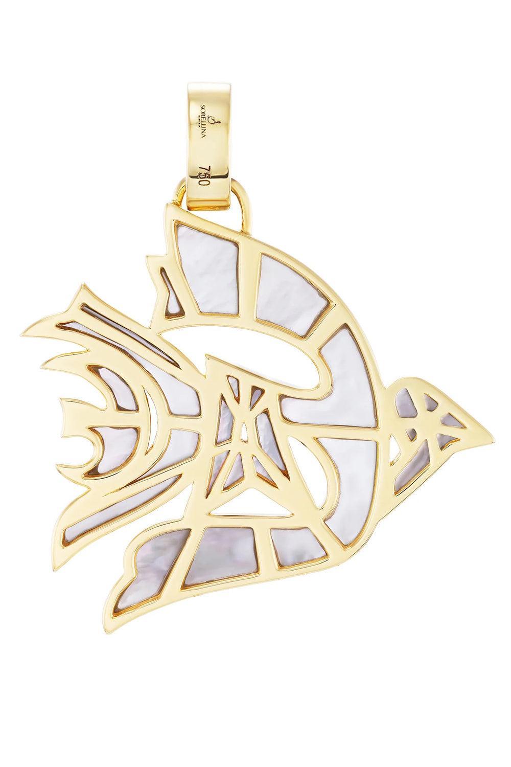 Pearl Peace Dove Pendant-YELLOW GOLD-JEWELRYFINE JEWELPENDANT-SORELLINA