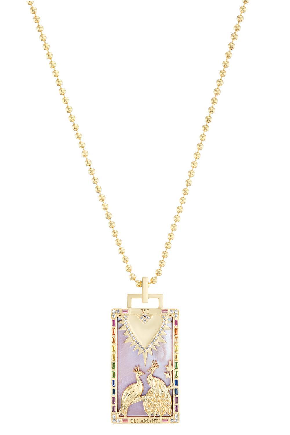 Pearl Sapphire Amanti Pendant-YELLOW GOLD-JEWELRYFINE JEWELPENDANT-SORELLINA