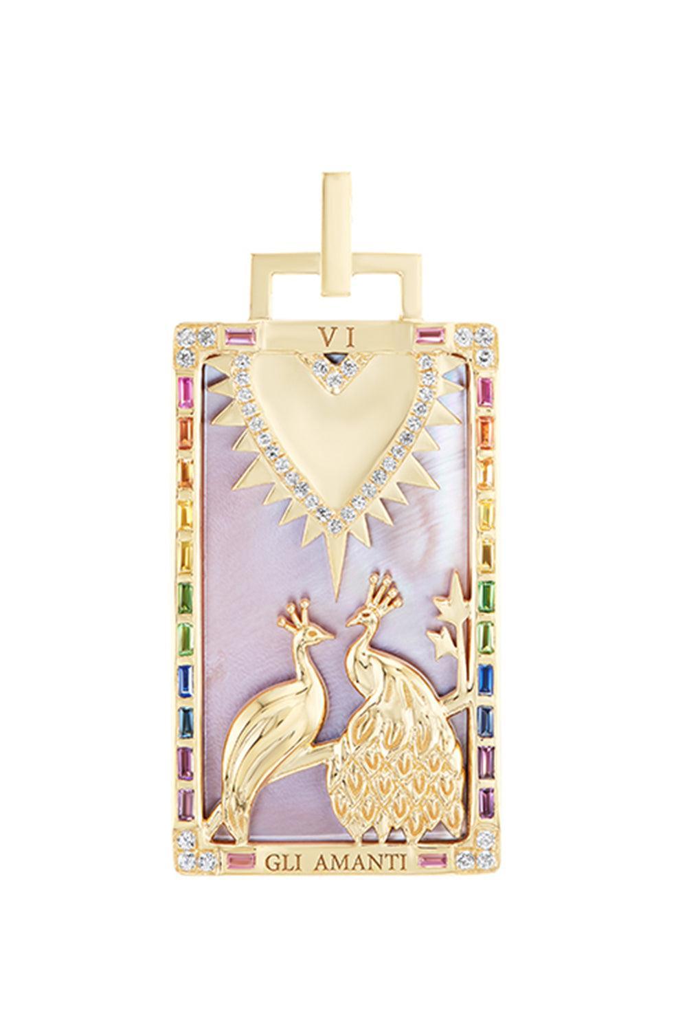 Pearl Sapphire Amanti Pendant-YELLOW GOLD-JEWELRYFINE JEWELPENDANT-SORELLINA