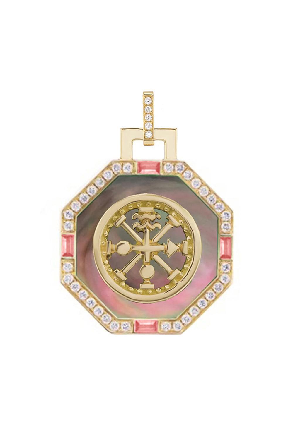 Ruota Wheel Pendant-YELLOW GOLD-JEWELRYFINE JEWELPENDANT-SORELLINA