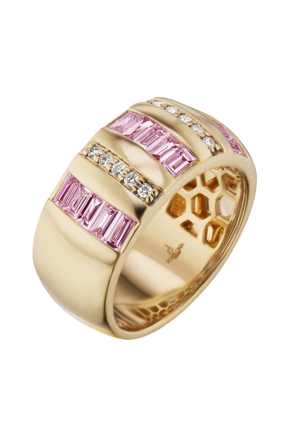 Pink Sapphire Diamond Ring-YELLOW GOLD-6.5-JEWELRYFINE JEWELRING-SORELLINA