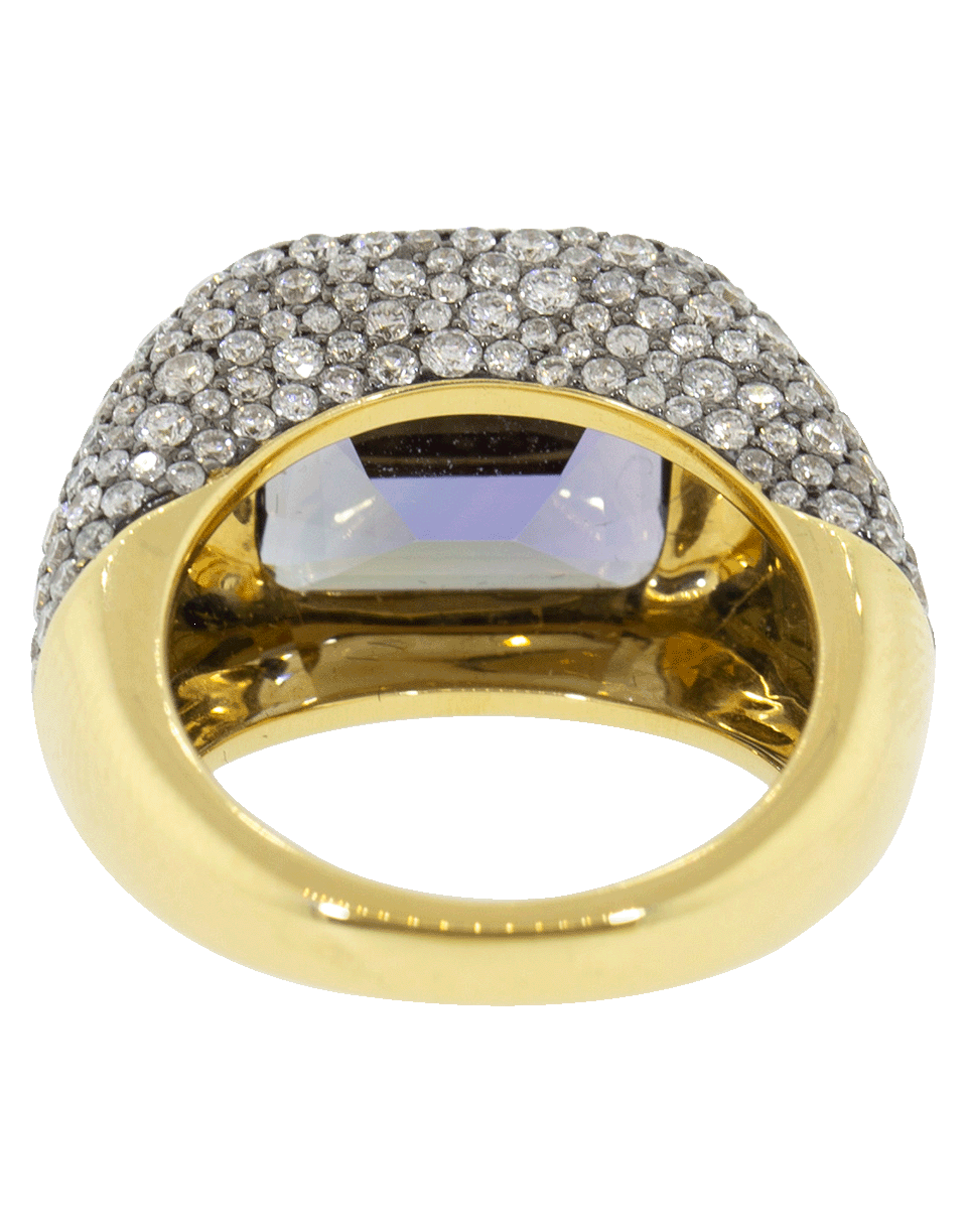 SORELLINA-Tanzanite and Diamond Pave Ring-YELLOW GOLD