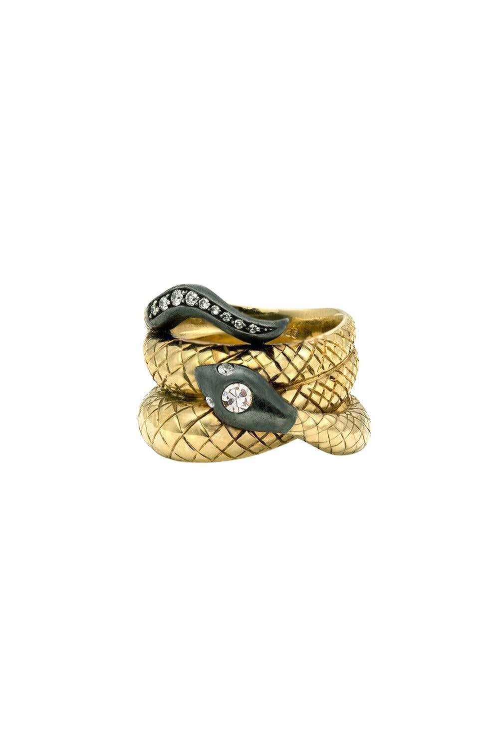 Victoria Serpent Diamond Ring-YELLOW GOLD-6.5-JEWELRYFINE JEWELRING-SORELLINA
