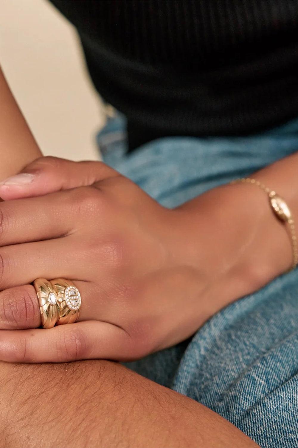 Diamond Peace Maker Ring-YELLOW GOLD-7-JEWELRYFINE JEWELRING-SORELLINA