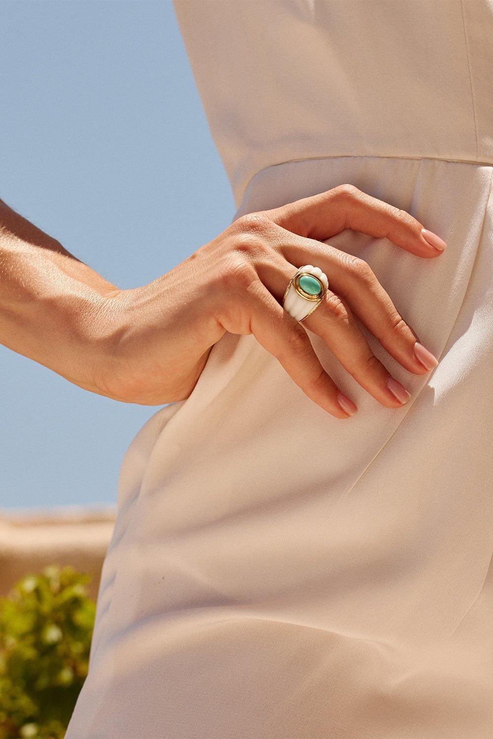 SORELLINA-Amalfi Seashell Ring-YELLOW GOLD