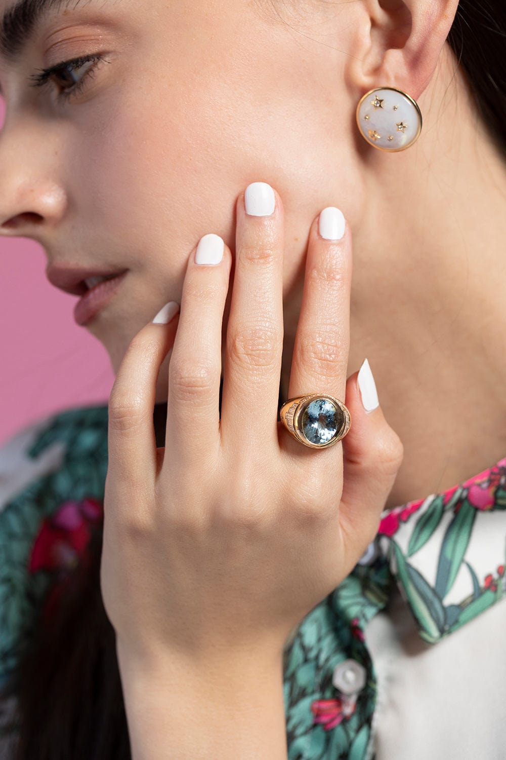 SORELLINA-Aquamarine Cocktail Ring-YELLOW GOLD