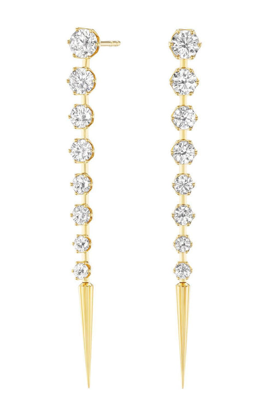 Diamond Large Quill Drop Earrings-YELLOW GOLD-JEWELRYFINE JEWELRING-SORELLINA