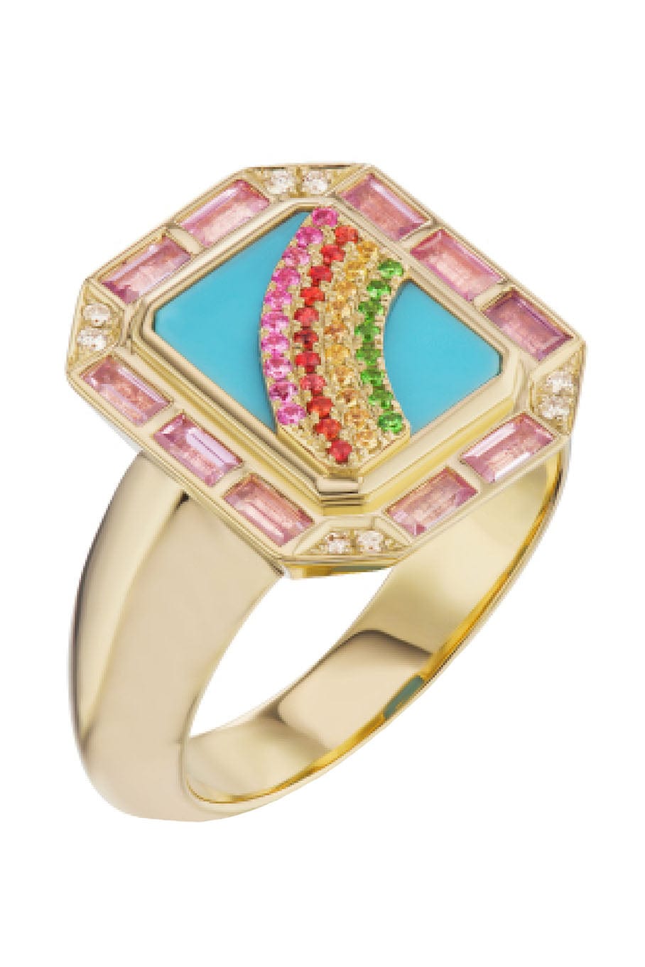 SORELLINA-Yellow Sapphire Arco Ring-YELLOW GOLD