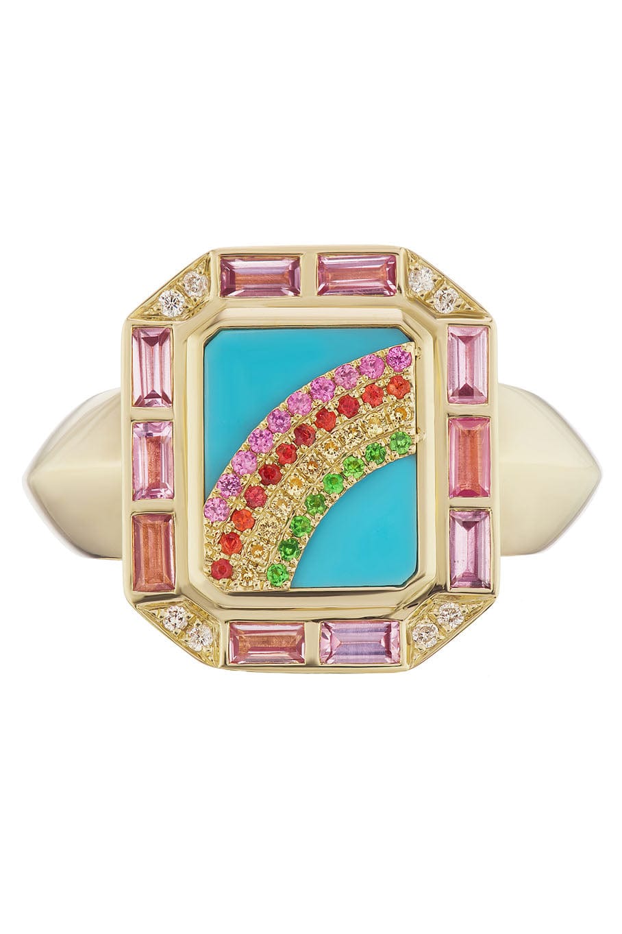 SORELLINA-Yellow Sapphire Arco Ring-YELLOW GOLD