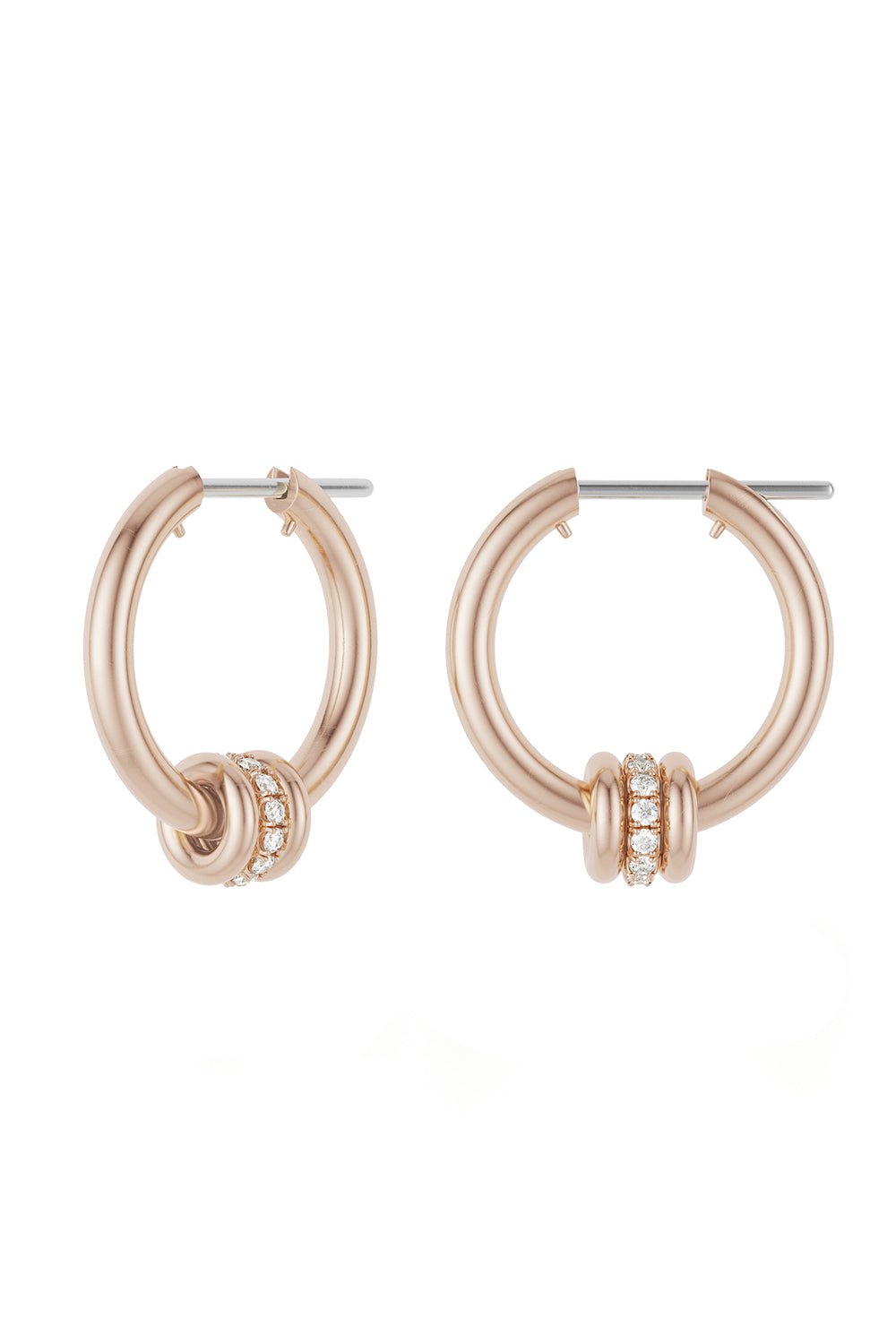 SPINELLI KILCOLLIN-Ara RG Gris Pavé Hoop Earrings-ROSE GOLD