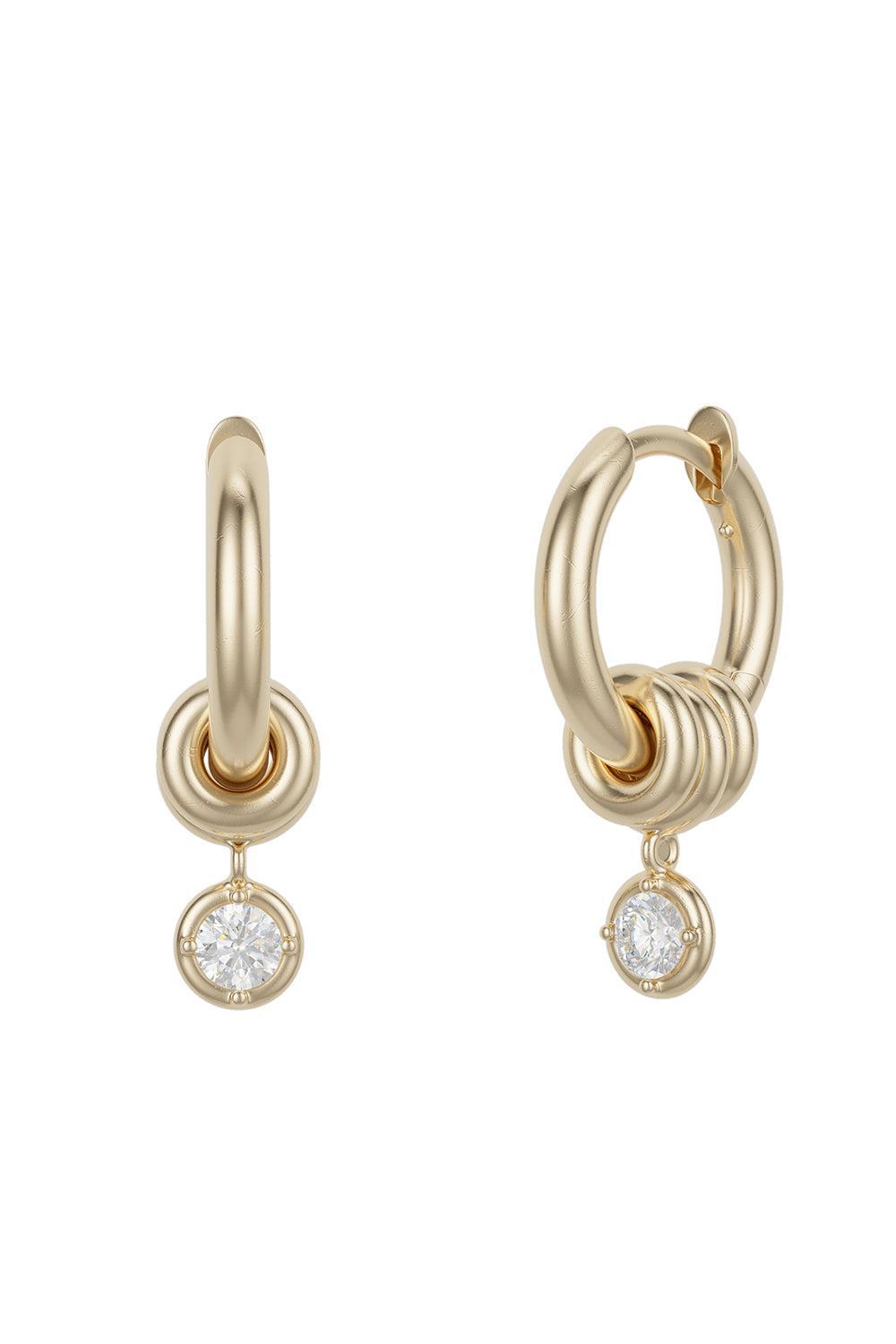 Diamond Micro Zahra Hoop Earrings-YELLOW GOLD-JEWELRYFINE JEWELEARRING-SPINELLI KILCOLLIN