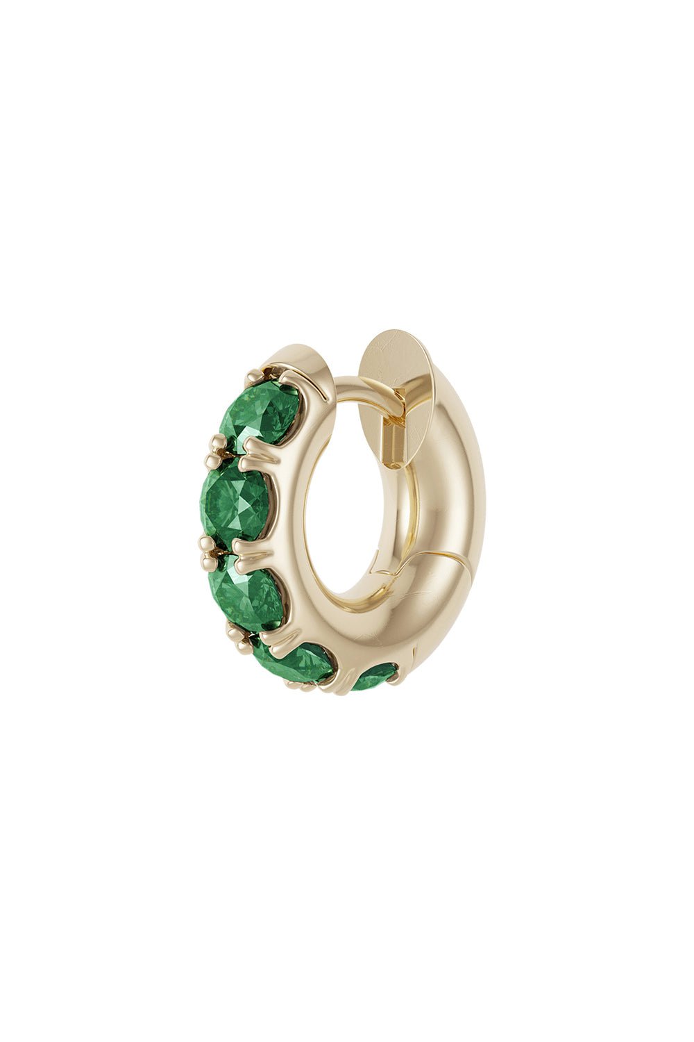 SPINELLI KILCOLLIN-Mini Macro Emerald Hoop Earring-YELLOW GOLD