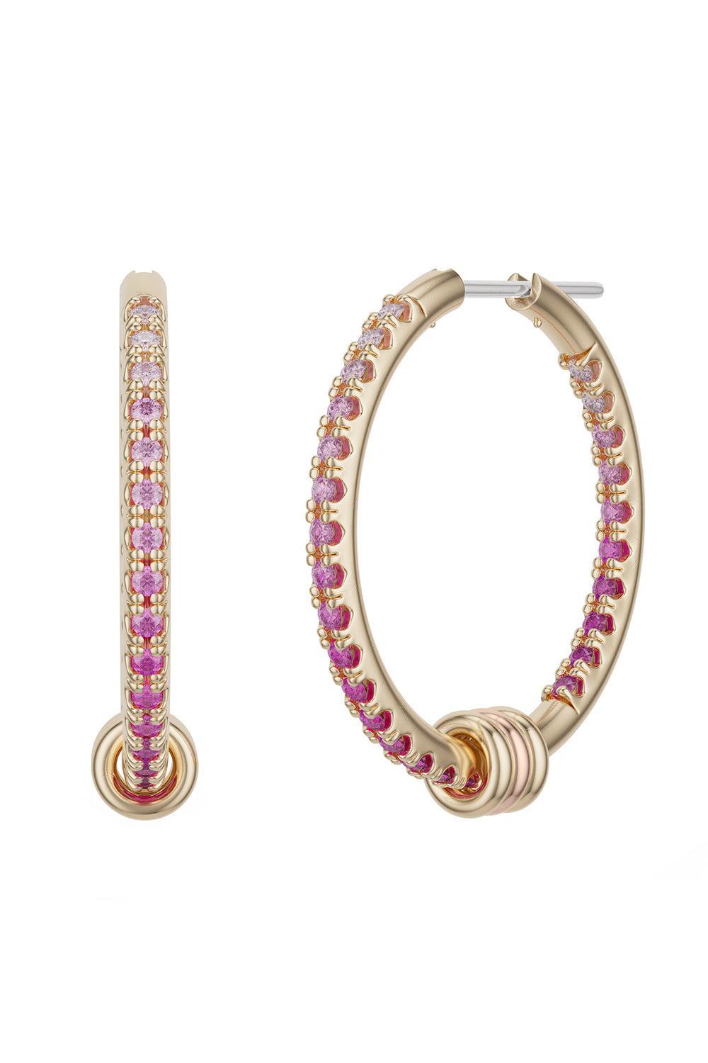  Pink Sapphire Ombre Argo Hoop Earrings-YELLOW GOLD-JEWELRYFINE JEWELEARRING-SPINELLI KILCOLLIN 
