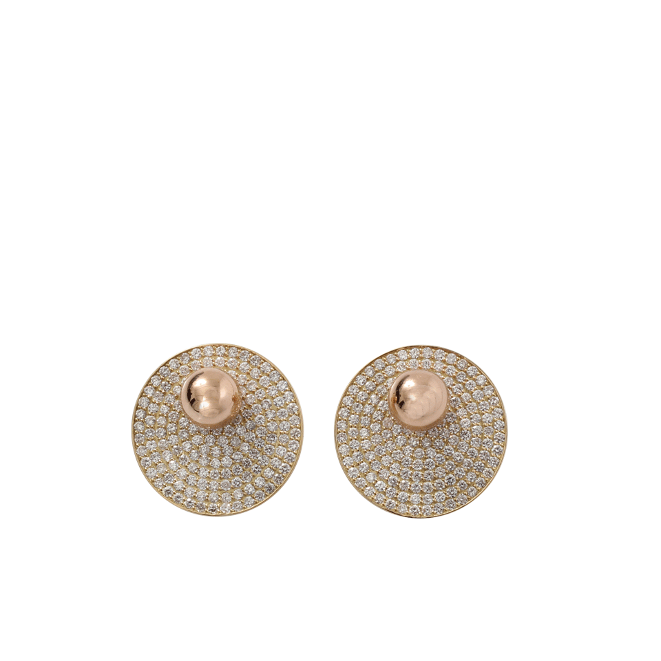 SPINELLI KILCOLLIN-Saturn Diamond Stud Earring-YELLOW GOLD