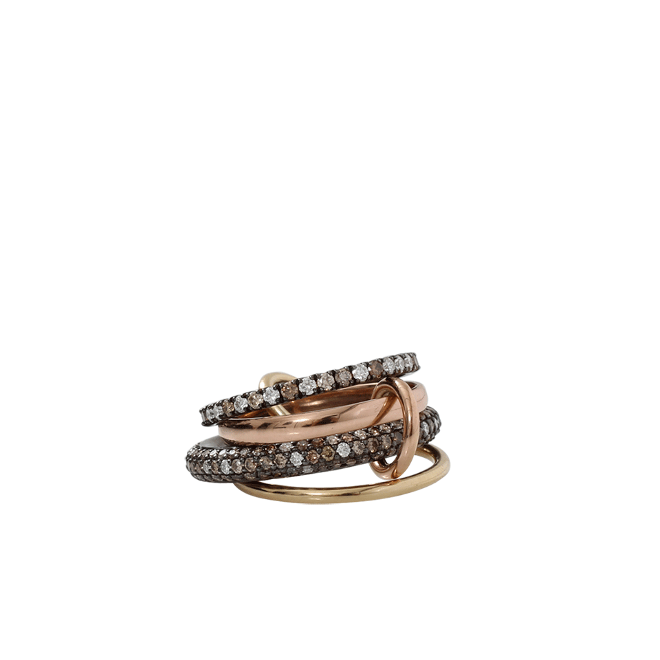 SPINELLI KILCOLLIN-Scorpio Four Link Diamond Rings-ROSE GOLD