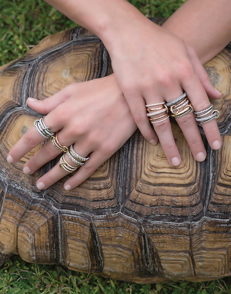SPINELLI KILCOLLIN-Sonny Three Link Diamond Rings-ROSE GOLD