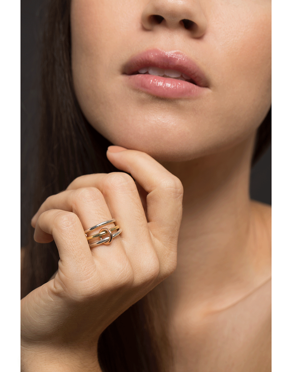 SPINELLI KILCOLLIN-Three Linked Solarium Silver Rings-SILVER