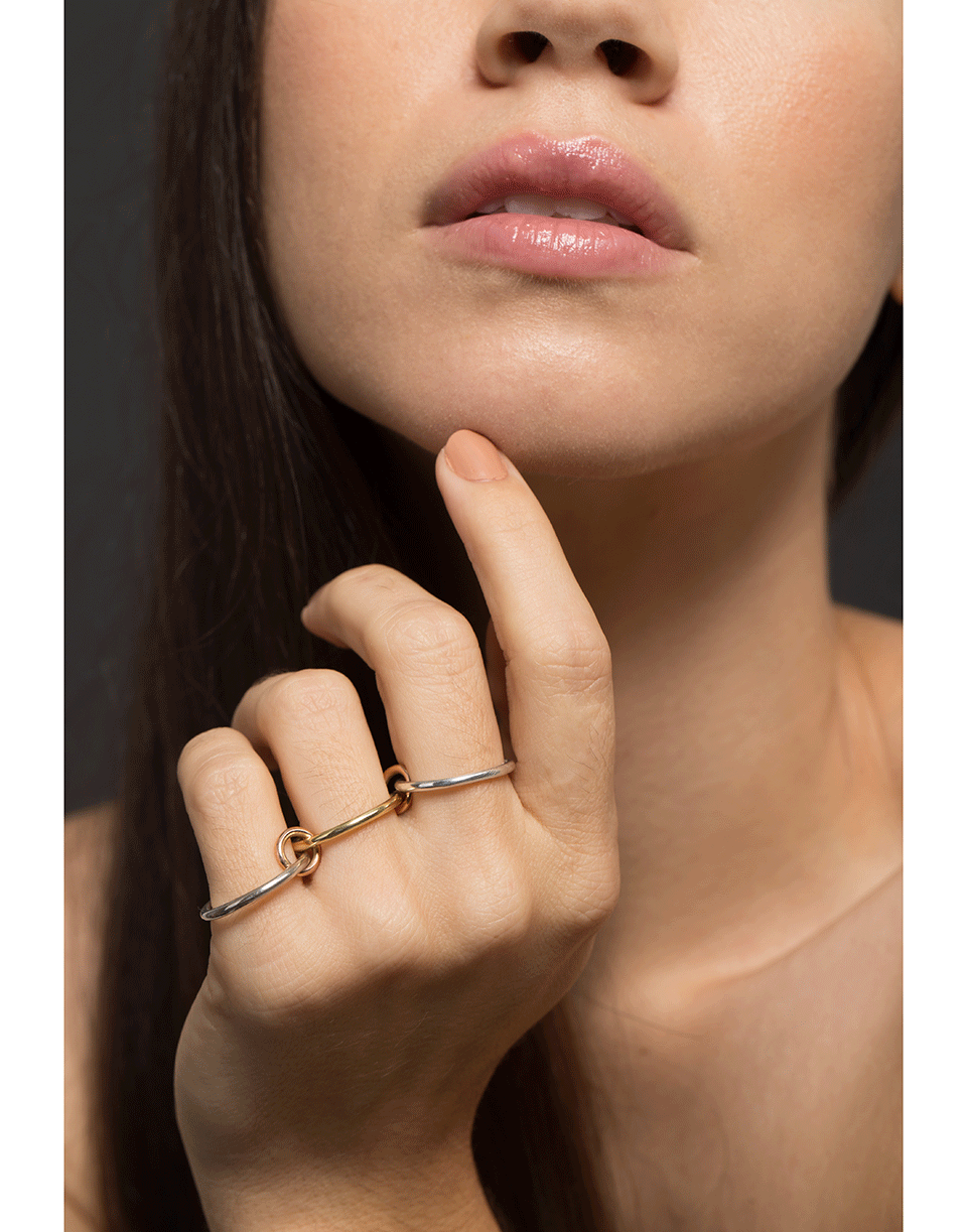 SPINELLI KILCOLLIN-Three Linked Solarium Silver Rings-SILVER