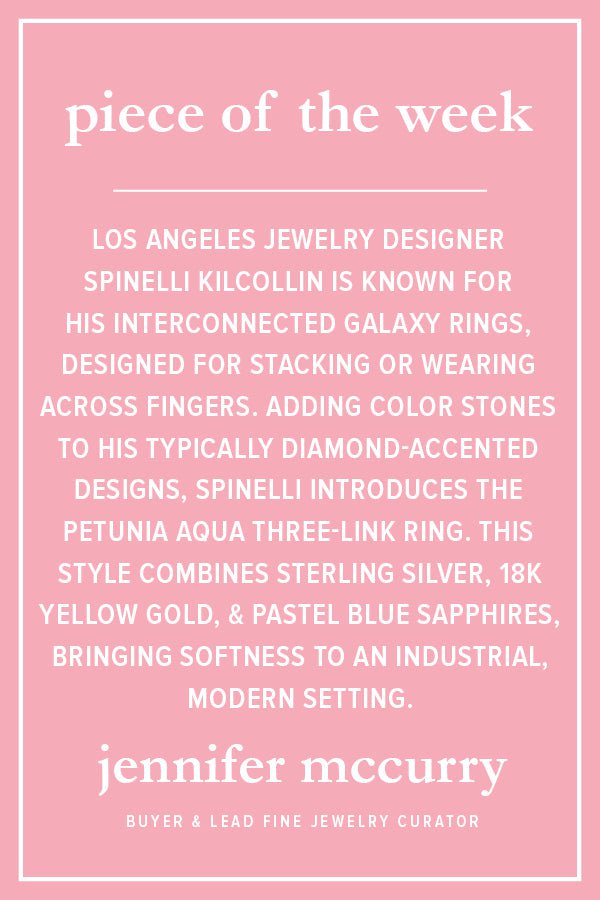 SPINELLI KILCOLLIN-Petunia Aqua Three Link Ring-