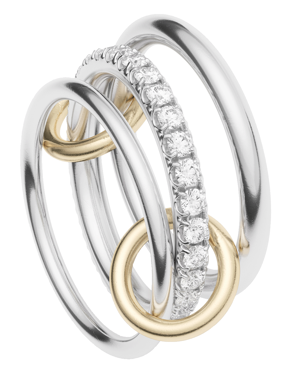 SPINELLI KILCOLLIN-Three Linked Petunia Rings-SILVER