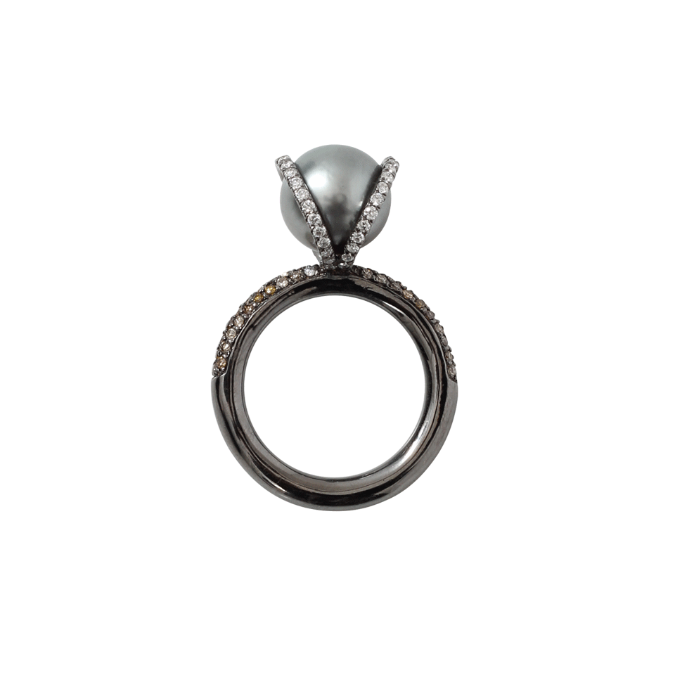 SPINELLI KILCOLLIN-Bluet Pearl And Diamond Ring-SILVER