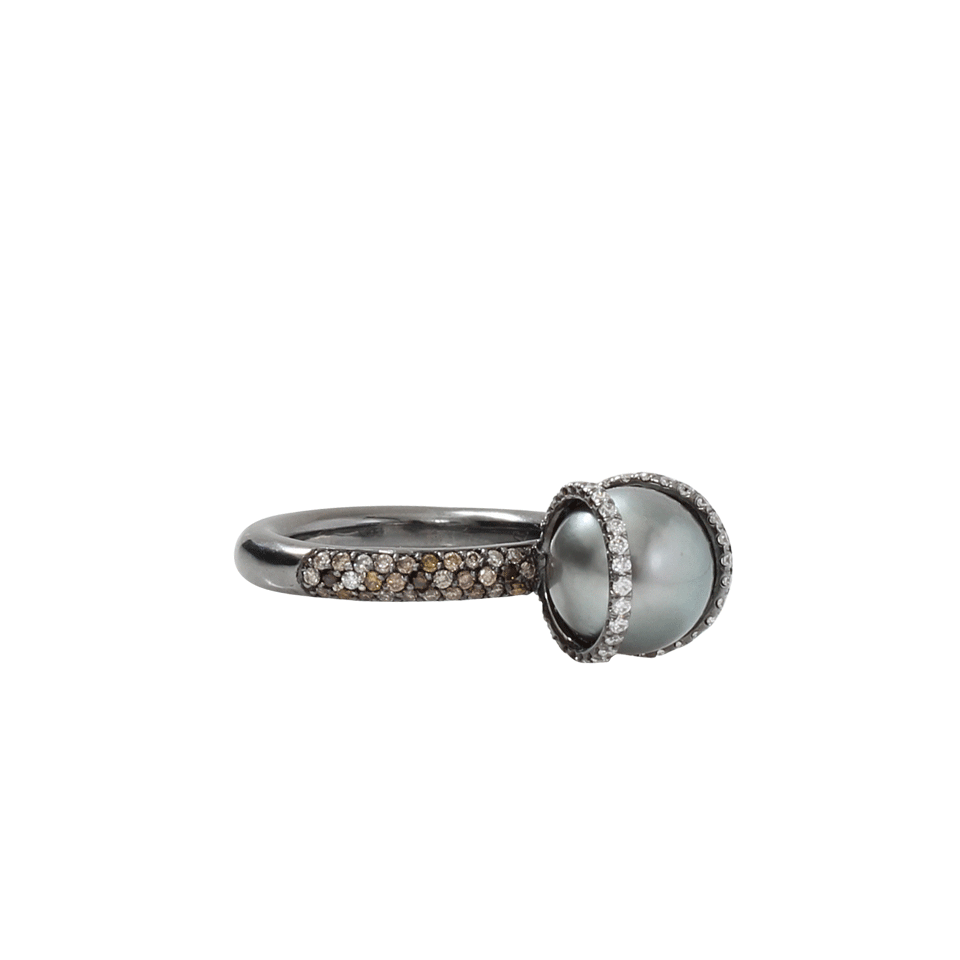 SPINELLI KILCOLLIN-Bluet Pearl And Diamond Ring-SILVER
