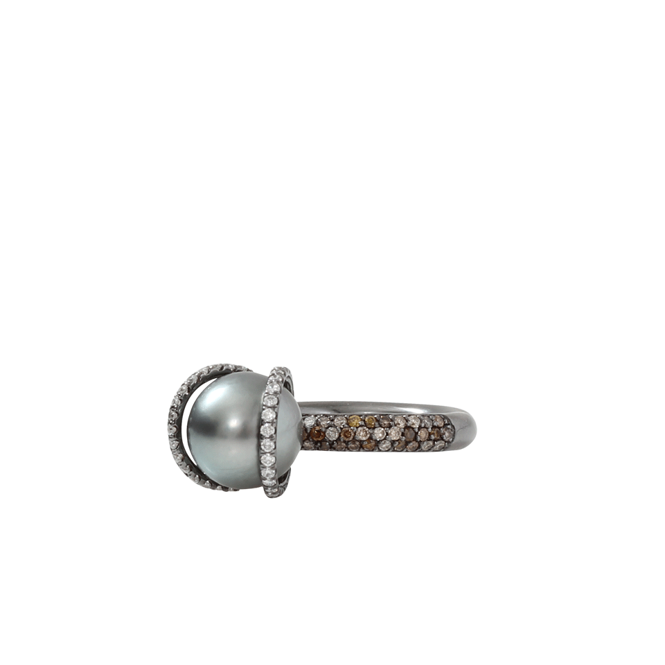 SPINELLI KILCOLLIN-Bluet Pearl And Diamond Ring-SILVER