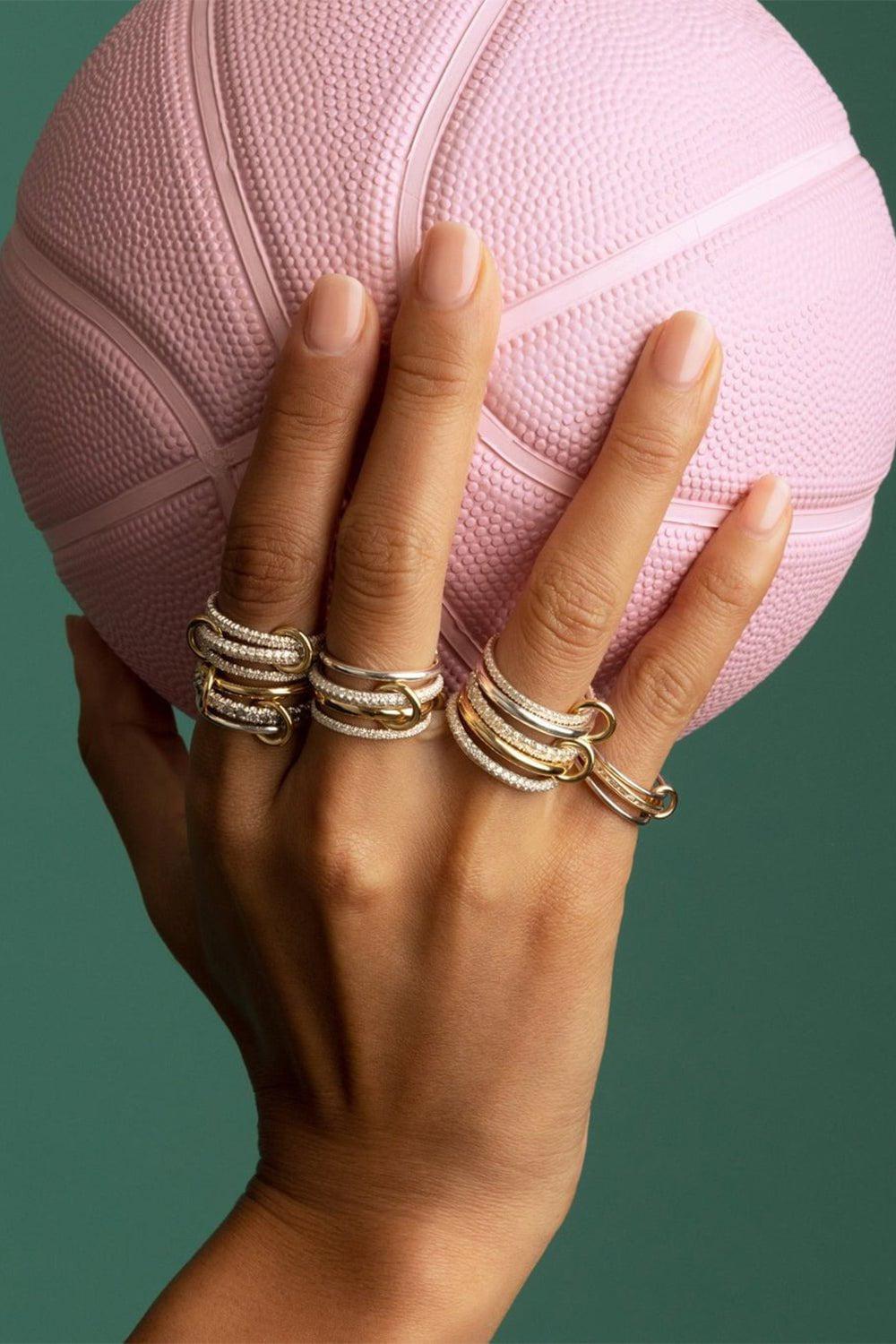 SPINELLI KILCOLLIN-Rhea MX Baguette 3 Link Ring-WHITE GOLD