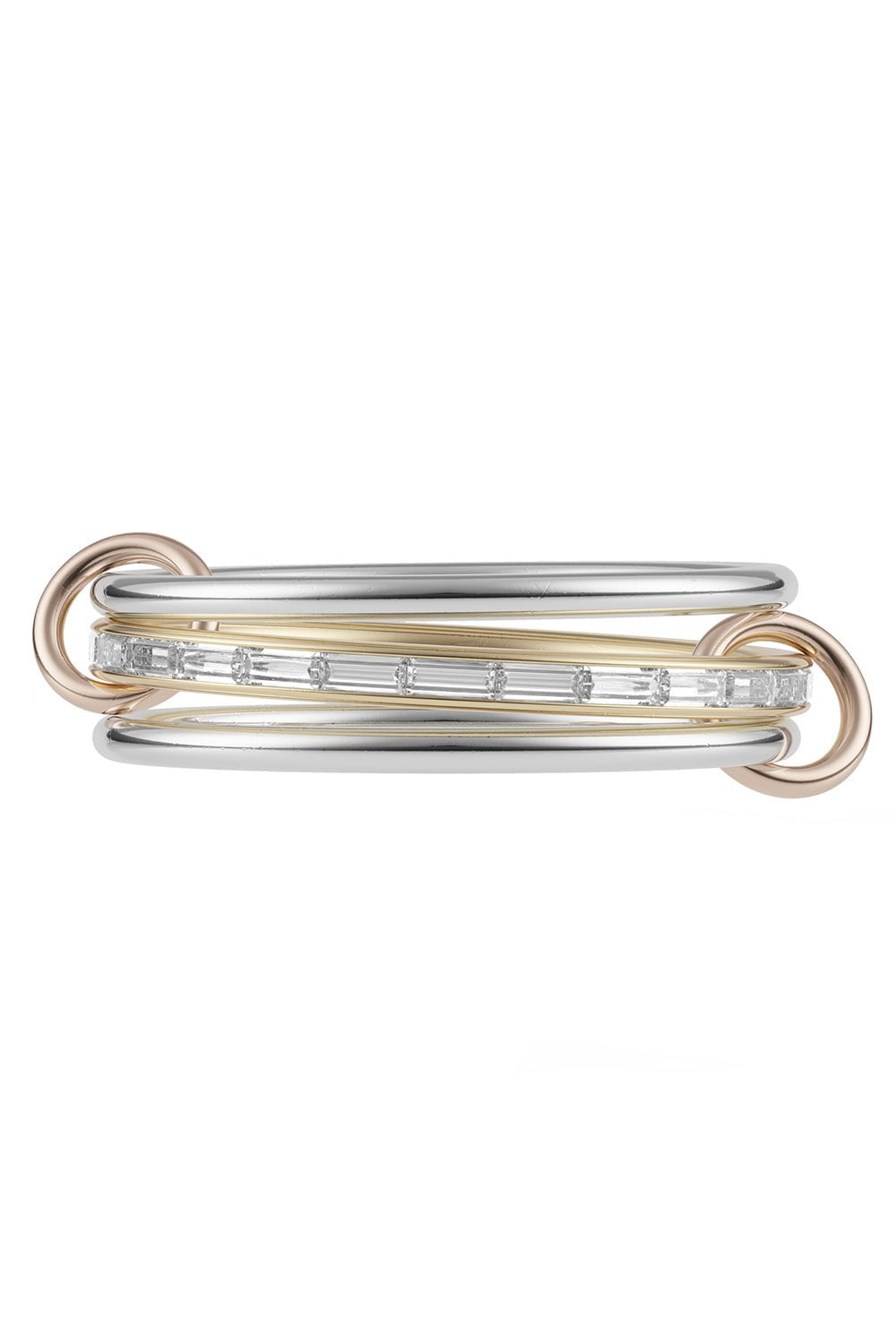 SPINELLI KILCOLLIN-Rhea MX Baguette 3 Link Ring-WHITE GOLD