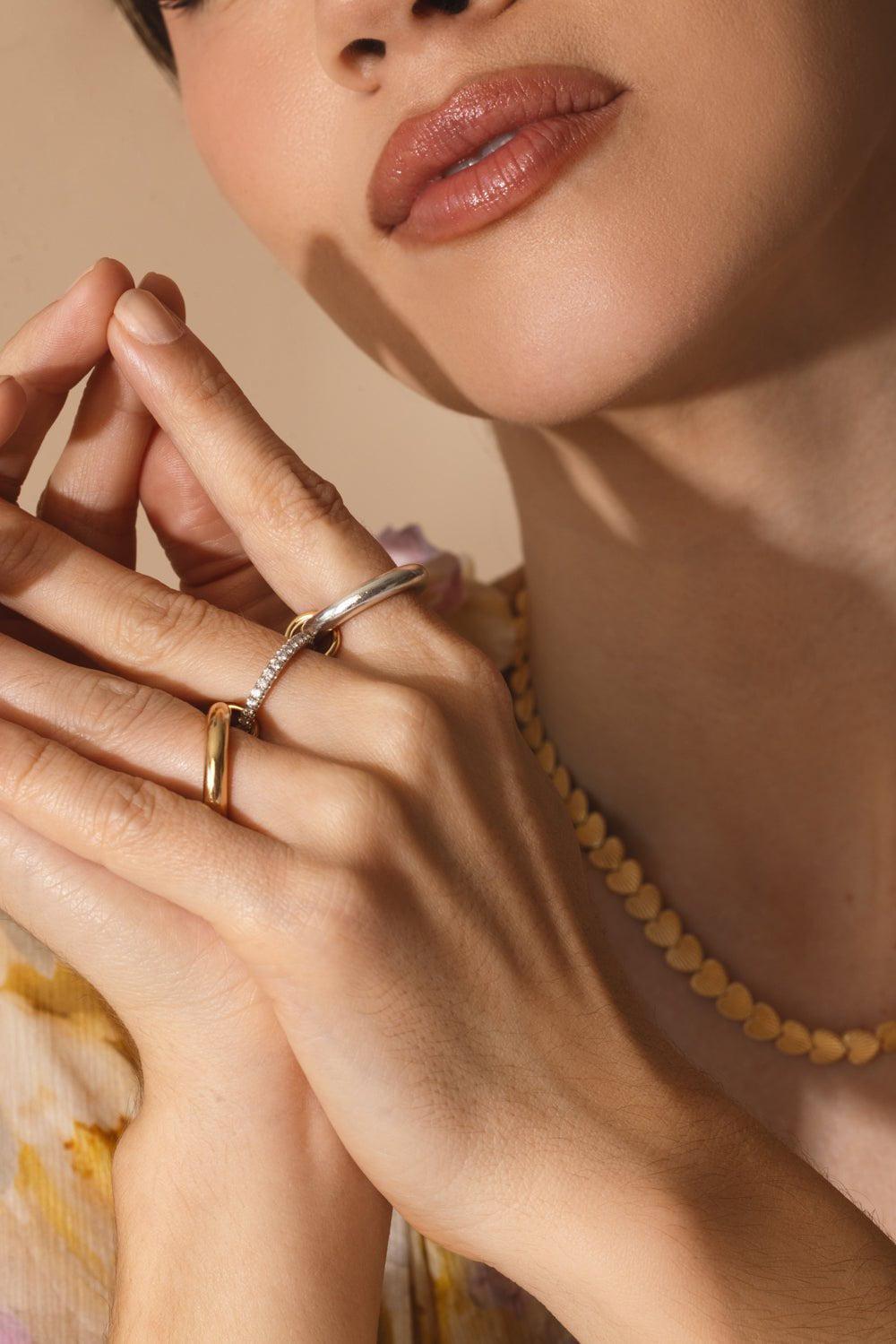 SPINELLI KILCOLLIN-Libra SP Three Linked Ring-YELLOW GOLD