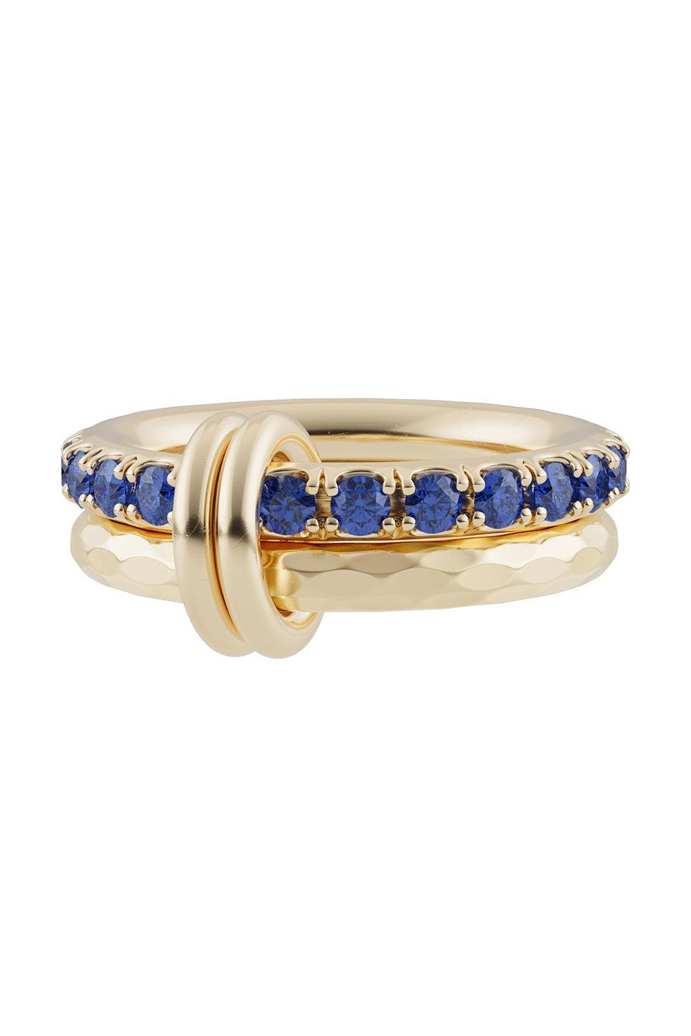Blue Sapphire Vetra Vulcan Ring-YELLOW GOLD-7-JEWELRYFINE JEWELRING-SPINELLI KILCOLLIN